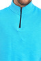 Jacquard Zippered High Collar Short Sleeve Oversize Men's T-Shirt - 5