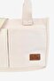 Women's Canvas Fabric Multi-Compartment Daily Hand and Shoulder Bag - Beige - 3