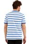 Crew Neck Ringel Knit Short Sleeve Blue Striped T-shirt - 5