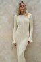 Matias Back Low-Cut Yellow Knitwear Long Dress - 6