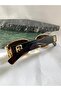Vintage Rectangle Gold Brown Women Sunglasses - 3