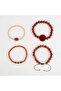 Red Agate Natural Stone Women's Bracelet Set - 5