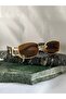 Vintage Rectangle Gold Brown Women Sunglasses - 5
