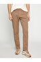 Basic Gabardine Trousers Slim Fit Buttoned Pocket Detailed - 3