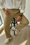 Men's Beige Color Pleated Lycra Comfortable Fit Baggy Fabric Trousers - 4