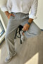 Men's Gray Color Pleated Lycra Comfortable Fit Baggy Fabric Trousers - 4