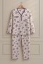 Women's Mother Long Sleeve Purple Floral Patterned Combed Cotton Pajama Set - 2