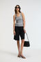 Lillesol women's ribbed look slim fit body-fitted pool collar cotton basic anthracite blouse tank top - 5