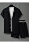 2-Piece Summer Set Shirt and Shorts Twisted Fabric a Quality Bottom Top Set - 2