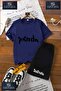 Kids “Panda Writing Head Black“ Custom Printed Crew Neck T-Shirt - Shorts Set