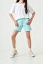 Double Long Girls' Shorts with Side Stripes - 8
