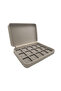 Wood Leather Covered Cream Color 15 Compartments 19X30 cm Ring Bag