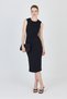 Rochie midi neagră detaliu la curea 251636