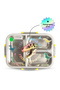 3 Compartment Stainless Steel bento Lunch Box, 800ml - T - Rex Purple - 7