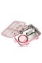 Stainless Steel 3 Compartment Bento Lunch Box w/ Spoon and Fork Set - Pink - 2