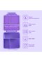 Jumbo Bento Lunch Box Set w/ Steel Food Jar, Ice Pack and Insulated Lunch Bag – Purple - 7