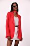 Red 100% Raw Linen Jacket - 3