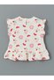 Ecru Crew Neck Floral Baby Girl Blouse and Leggings 2-Piece Set - 3