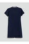 Navy blue polo neck a-line mini dress - 6