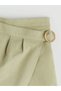 Elastic Waist Linen Blended Girls' Shorts Skirt - 3