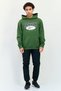 Men Sportswear Fit Long Sleeve Outdoor Hoodie, Olive - 2