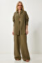 Oversize Muslin Shirt Trousers Set Khaki Lsa0014 - 3