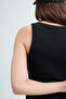 Cuello 82004 قميص أساسي نسائي أسود ضيق برقبة على شكل حرف U - 3