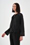 Women's Cardigan with Drawstring Collar and Zipper - 2