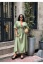 Lace-Up Muslin Long Dress - 2