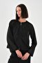 Women's Cardigan with Drawstring Collar and Zipper - 3
