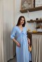 Lace-Up Muslin Degaje Collar Long Dress - 2