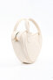 Cream Shk236 Faux Leather Zippered Single Compartment Heart Model Hand, Arm and Shoulder Bag - 2
