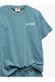 Cotton Crew Neck Short Sleeve Embroidered Top Drawstring Waist Shorts Two-Piece Set - 3