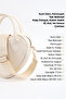 Cream Shk236 Faux Leather Zippered Single Compartment Heart Model Hand, Arm and Shoulder Bag - 7
