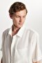 Men's Relax Fit Comfortable Modal Fabric Single Pocket Short Sleeve White Shirt - 2