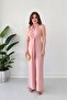 Front Binding Jumpsuit Powder - 2