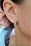 Row Heart Hoop Earrings – Zircon Stone - 7