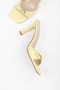 Women's Vionne Yellow Patent Leather Belted Heeled Slippers - 3