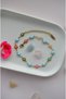 Steel Anklet with Colorful Flower and Evil Eye Beads - 4