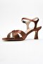 Melin Copper Satin Cross Strap Women's Heeled Shoes - 4