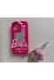 iPhone 14 Pro Compatible Mirrored Pompom Barbi Silicone Case - 5