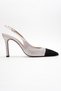 London Beige Black Silver Stone Women's High Heeled Shoes - 6