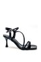 Kindep (Park Moda) Piping Detailed Heeled Women's Sandals Black