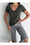 Women's Premium Modal V-Neck Basic T-Shirt - Soft Textured, Stretchy Fit, Suitable for Casual & Stylish Combinations - 2