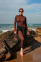 Women's Pool/Sea/Beach Long Front Zipper Detailed Checkered Swimsuit Jumpsuit - 3