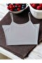1 Piece Black White Skin Color Women's Strap Tank Top - 4