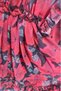 Girls' Red Pleated Dress with Floral Embroidery and Ruffle Detail on Collar and Shoulders - 6