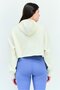 Women Sportswear Fit Brand Logo Outdoor Crop Hoodie, Off White - 4