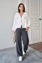Lace Closure Tassel Patterned Shirt White 9360 - 4