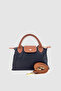 Neylo Zipper and Magnet Closure Parachute Fabric Cross Strap Handbag Black-Tan - 2